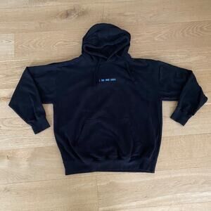 Just Apparel I Do Not Care Hoodie in Black and Blue